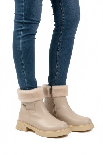 Krem İçi Polarlı Kadın Bot PC-55268 Z