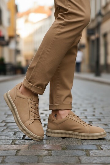 Kum Nubuk Hakiki Deri Erkek Günlük Ayakkabı 2516 M