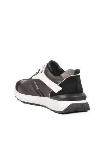 Siyah-Beyaz Hakiki Deri Erkek Sneaker 2Y1076-6285 M
