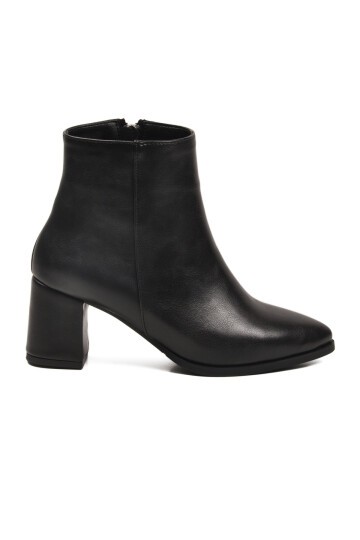 Siyah Cilt İçi Polarlı Fermuarlı Kadın Bot 343126 Z