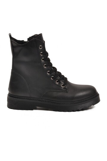 Siyah Cilt İçi Kürklü Kadın Bot 525383 Z