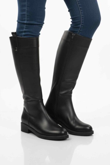 Siyah Cilt Fermuarlı Kadın Çizme 224578 Z
