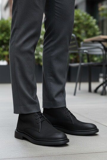 Siyah Hakiki Deri Erkek Bot AG1188-1013 M