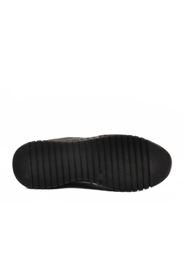 Siyah Hakiki Deri Bağcıklı Erkek Günlük Ayakkabı Ayakmod 316 M