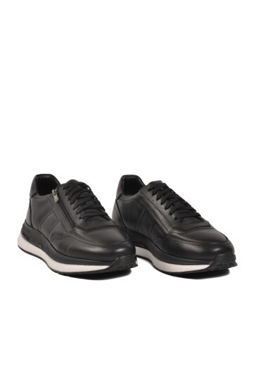 Siyah Hakiki Deri Erkek Günlük Ayakkabı 6141200 M