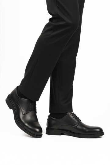 Siyah Hakiki Deri Erkek Günlük Ayakkabı 623 M