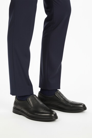 Siyah Hakiki Deri Erkek Günlük Ayakkabı DSN 2031 M