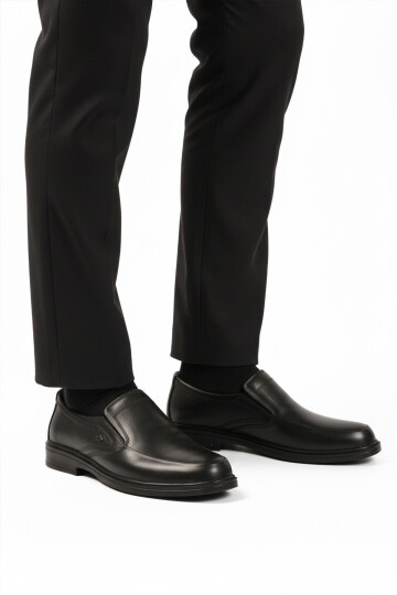 Siyah Hakiki Deri Erkek Günlük Ayakkabı DSN 2032 M