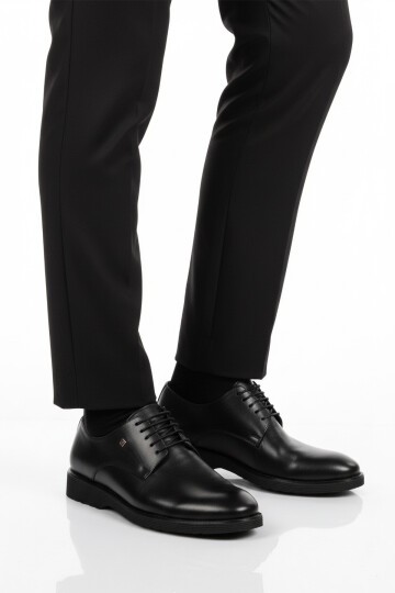 Siyah Hakiki Deri Erkek Klasik Ayakkabı 2798 M