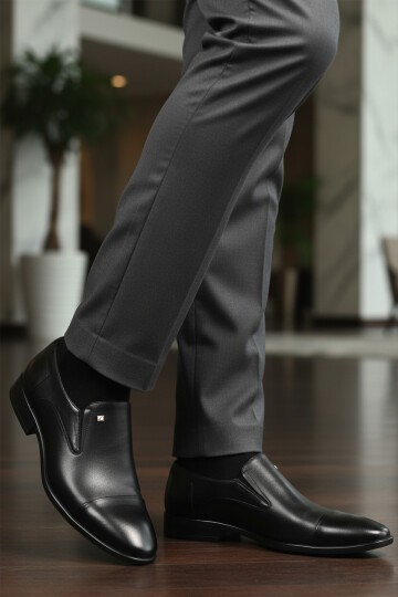 Siyah Hakiki Deri Erkek Klasik Ayakkabı 2809 M