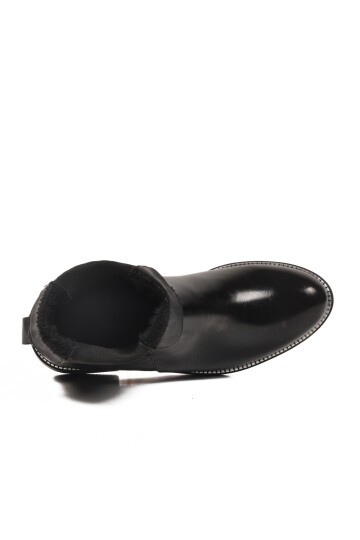 Siyah Parlak İçi Kürklü Kadın Bot PC-55086 Z