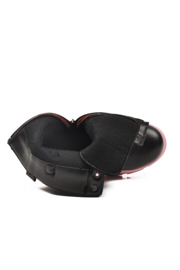 Siyah-Pembe Fermuarlı Kaymaz Taban Çocuk Bot G-1001 F