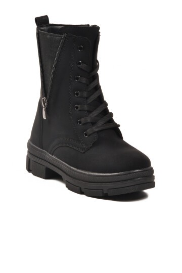 Siyah İçi Polarlı Çocuk Bot G-1001 F ( Fermuarlıi )