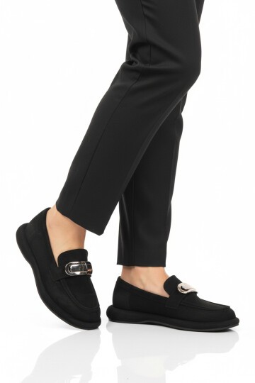 Siyah Süet Hafif Kadın Günlük Ayakkabı 547828 Z