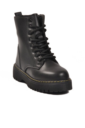 Siyah İçi Polarlı Fermuarlı Çocuk Bot Dale 05 F