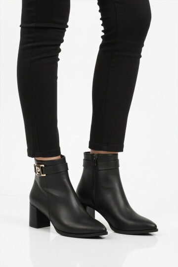 Siyah Fermuarlı Yüksek Topuklu Kadın Bot PC-54975 Z