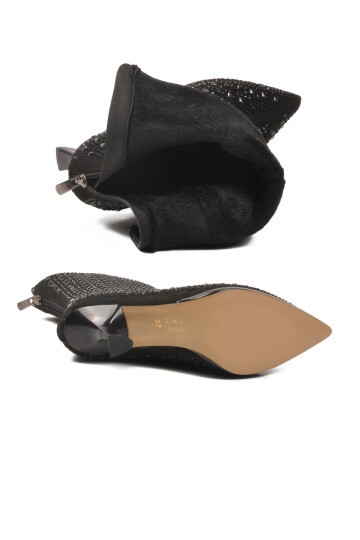 Siyah Yüksek Topuklu Kadın Çizme 671131 Z