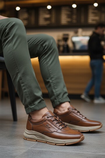 Taba Hakiki Deri Erkek Günlük Ayakkabı 3146 M