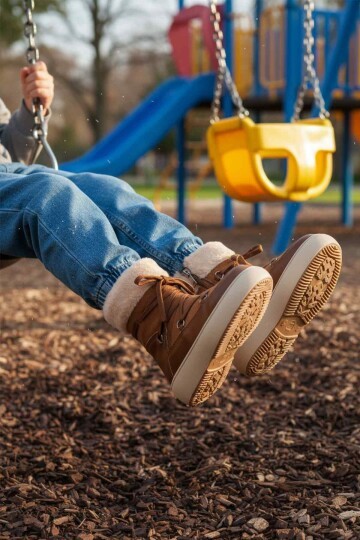 Taba Fermuarlı İçi Polarlı Çocuk Bot Selis F