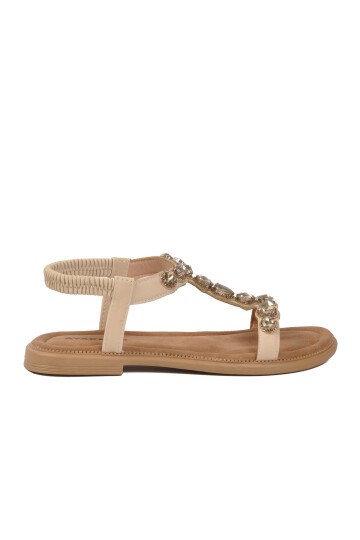 Bej ComfortSole Taban Kadın Sandalet 358165 Z