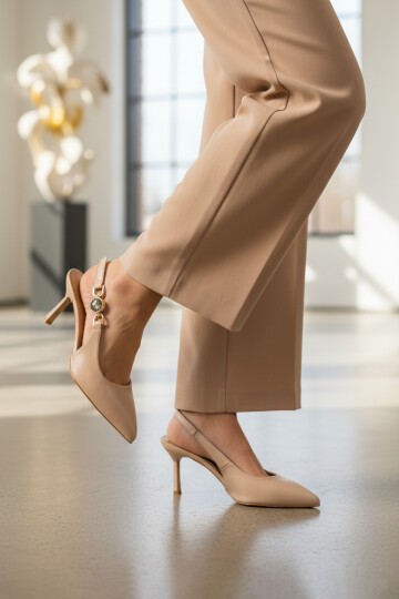 Bej Kadın İnce Topuklu Ayakkabı 312569 Z