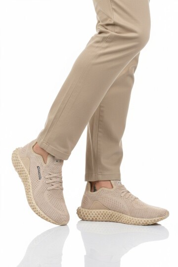 Bej Tekstil Nefes Alan Hafif Erkek Spor Ayakkabı Pc-30679 M