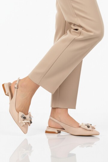 Bej Kadın Abiye Ayakkabı 606058 Z