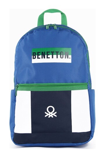 Benetton Mavi-Beyaz-Lacivert Unisex Okul Çantası
