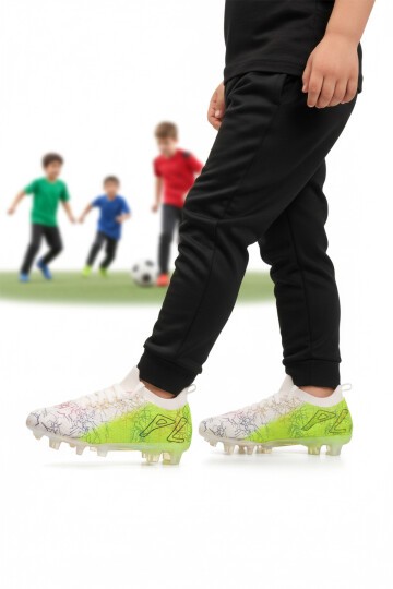 Beyaz-Neon Yeşil Çocuk Krampon FK-252-153 F