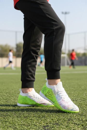 Beyaz-Neon Yeşil Unisex Halı Saha Ayakkabısı GH-252-153 G