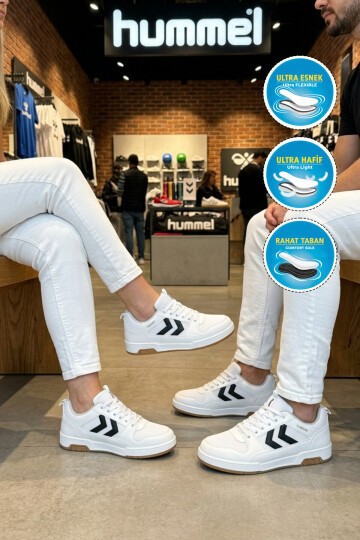Beyaz-Siyah Rahat Taban Hava Alabilen Unisex Spor Ayakkabı 900872 Hml II