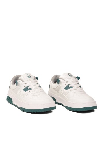 Beyaz-Yeşil Unisex Spor Ayakkabı Benetton BN-12158 G