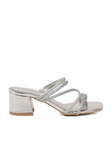 Gümüş Topuklu Kadın Terlik 643332 Z