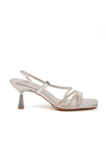 Gümüş Kadın Abiye Ayakkabı 655481 Z