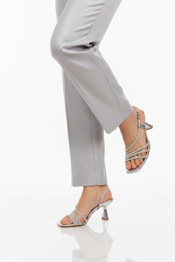 Gümüş Kadın Abiye Ayakkabı 655481 Z