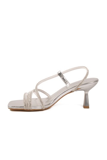 Gümüş Kadın Abiye Ayakkabı 655481 Z