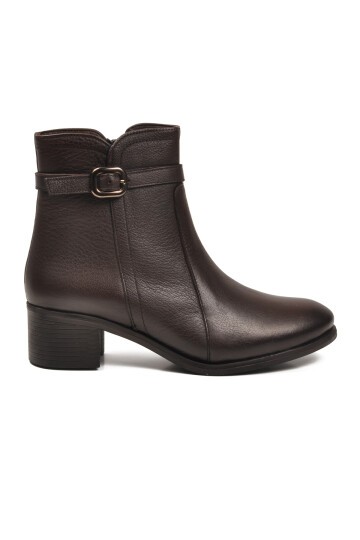 Kahve Hakiki Deri Kadın Bot Premium 24113-1 Z