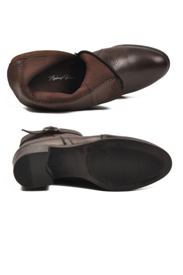 Kahve Hakiki Deri Kadın Bot Premium 24113-1 Z