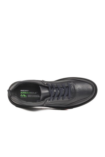 Lacivert Hakiki Deri Erkek Günlük Ayakkabı Marcomen AirBagSole 152-21612 M