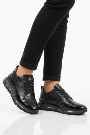 Siyah Açma Hakiki Deri Erkek Günlük Ayakkabı M112 M