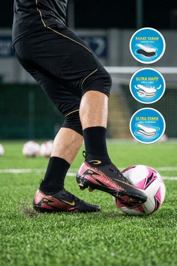 Siyah-Altın Hafif Unisex Krampon Laliga  610 G