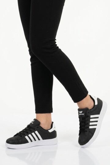 Siyah-Beyaz Hafif Unisex Spor Ayakkabı 26112 Senti G