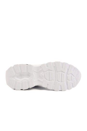 Siyah-Beyaz Suni Deri Kadın Spor Ayakkabı Walkway 159 G