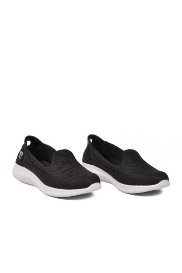 Siyah-Beyaz Tekstil Hafif Esnek Kadın Spor Ayakkabı PC-30168 Z