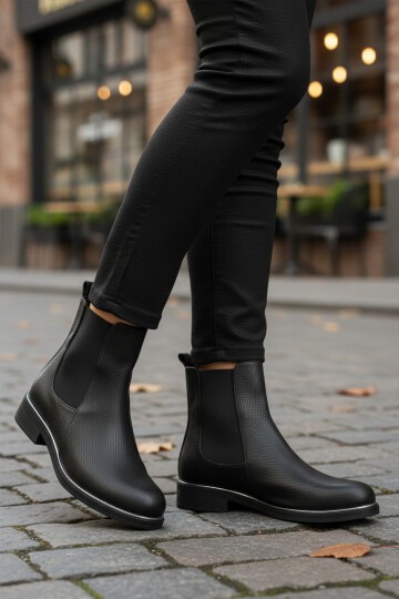 Siyah Floter Kadın Bot PC-55086 Z