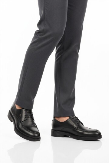 Siyah Hakiki Deri Erkek Günlük Ayakkabı 618 M