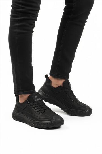 Siyah Hakiki Deri Erkek Spor Ayakkabı Season M