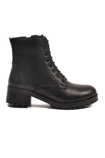 Siyah Hakiki Deri Kadın Bot 2680-1 Z