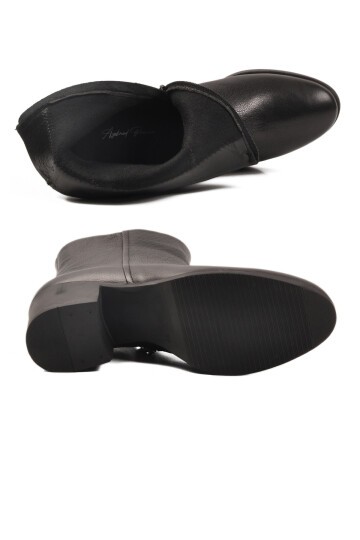 Siyah Hakiki Deri Kadın Bot 92162-1 Z