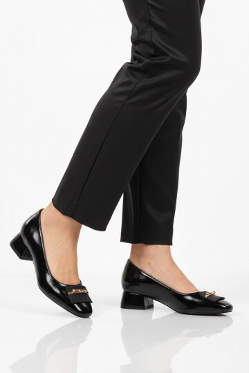 Siyah Kadın Abiye Ayakkabı 608420 Z Geniş Kalıp